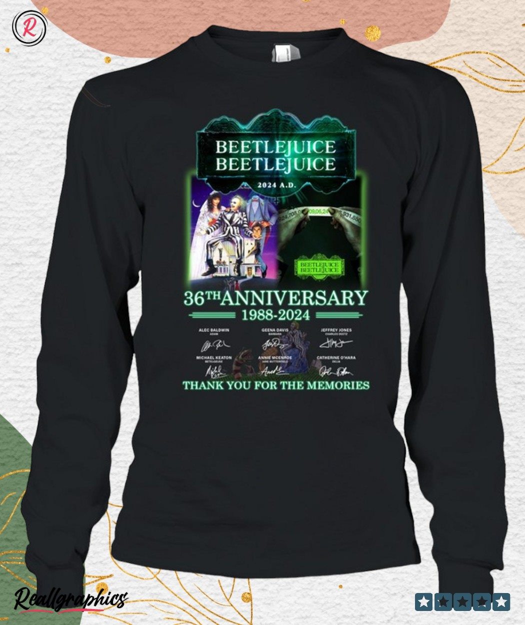 beetlejuice 36th anniversary 1988 2024 thank you for the memories unisex shirt