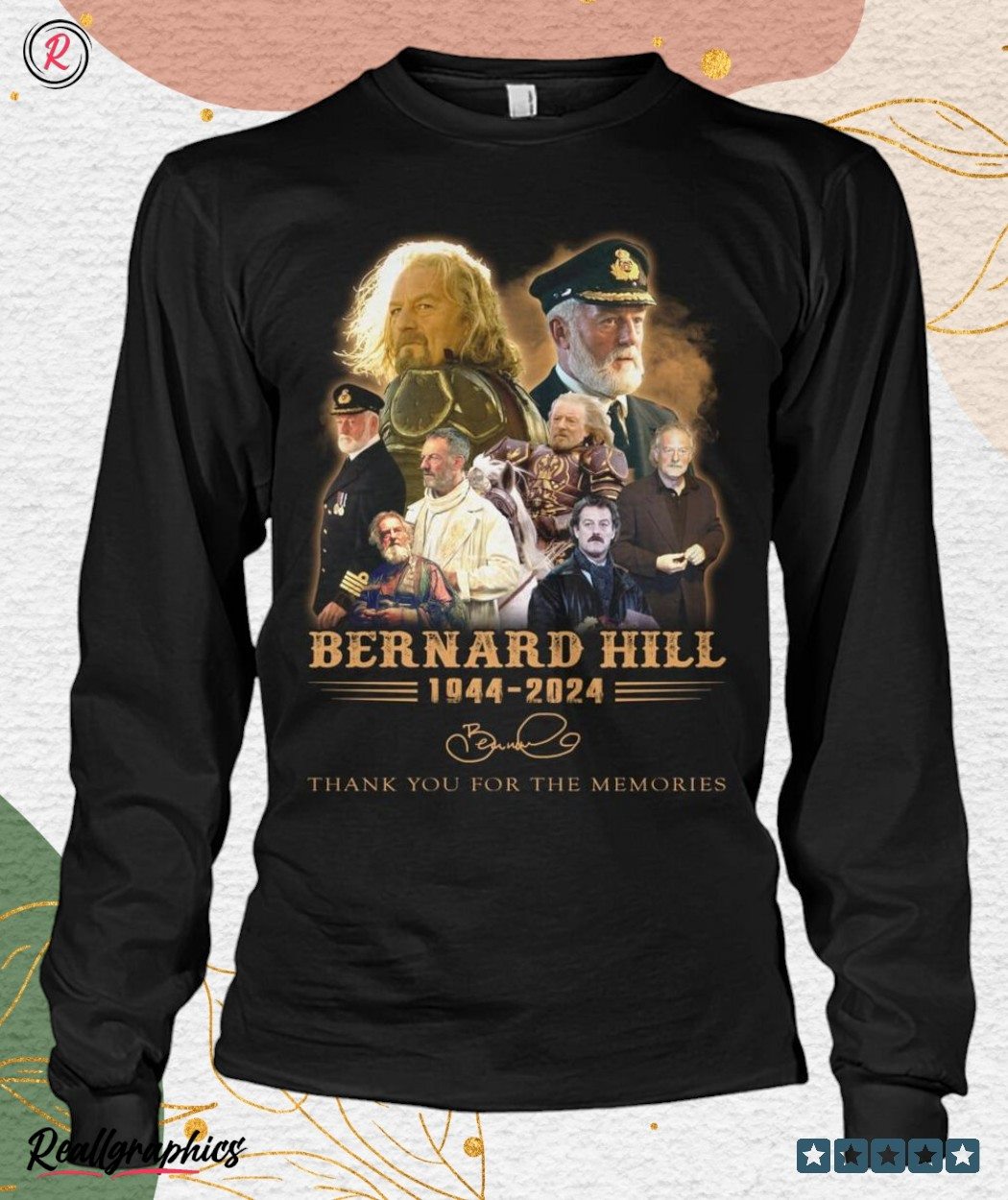 bernard hill 1944 2024 thank you for the memories unisex shirt