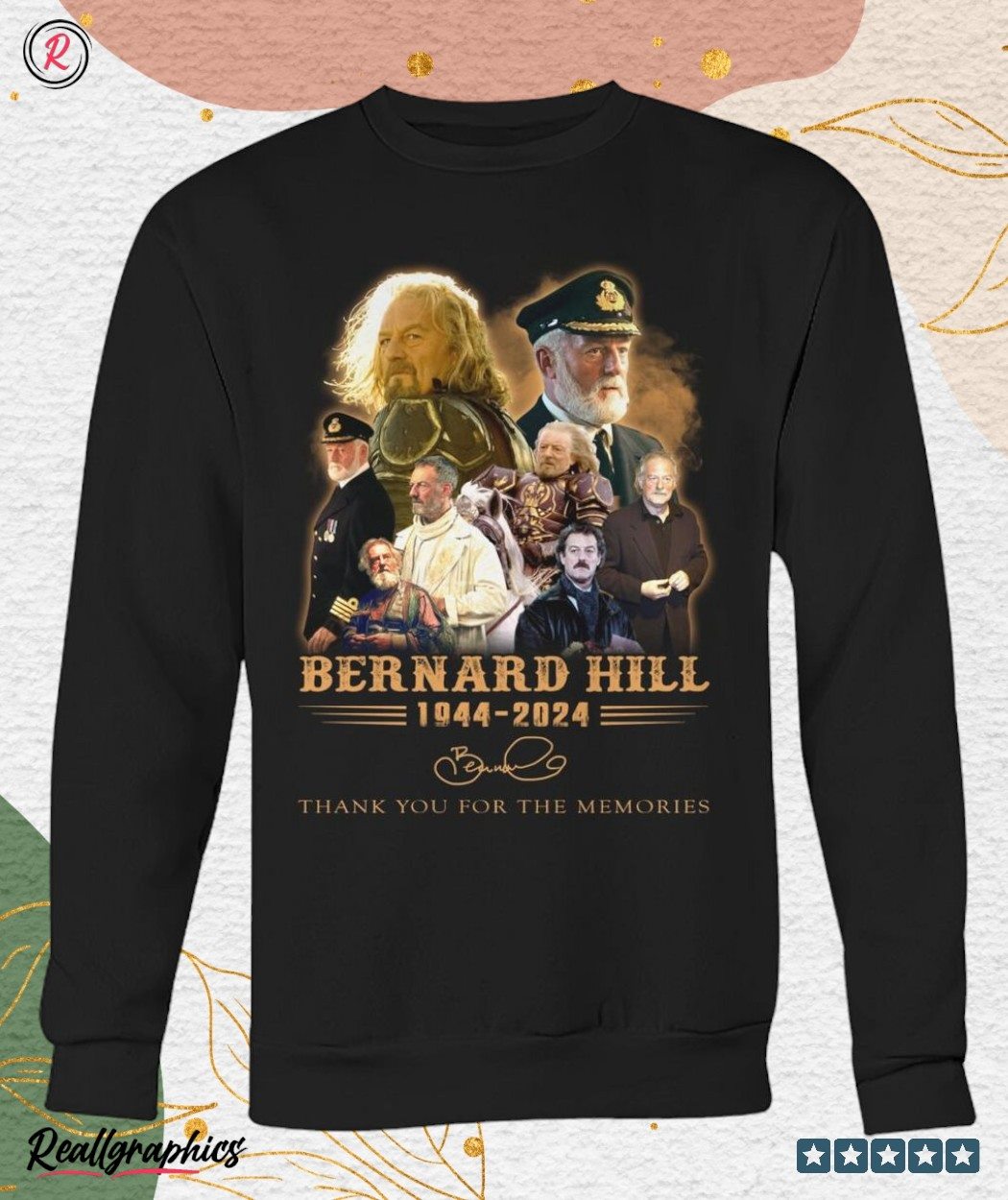 bernard hill 1944 2024 thank you for the memories unisex shirt