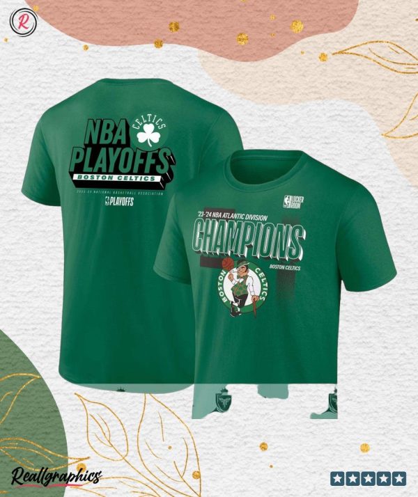 boston celtics 2024 atlantic division champions kelly green unisex shirt