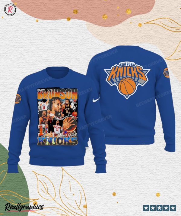 jalen brunson 11 new york knicks hoodie blue