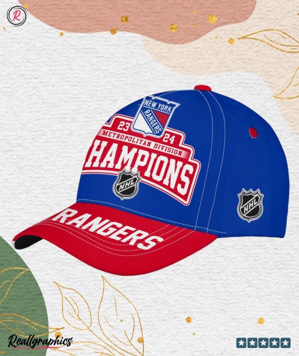 new york rangers 23 24 metropolitan division champions classic cap blue