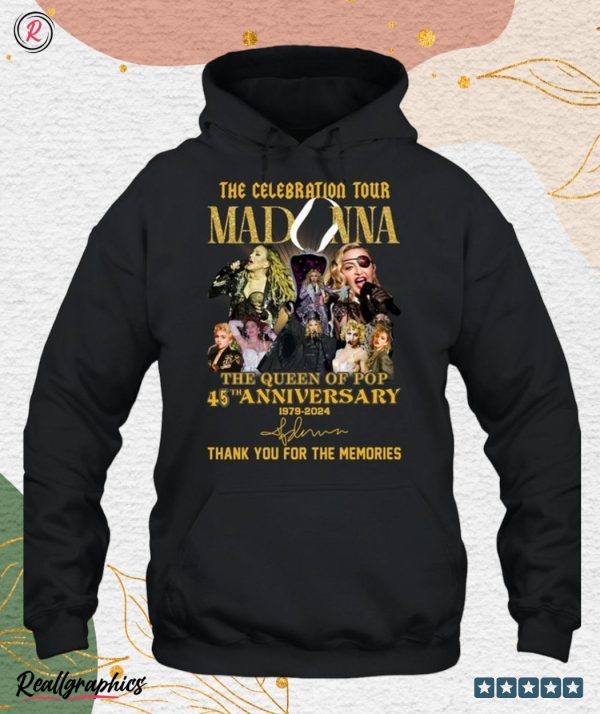 the celebration tour madonna the queen of pop 45th anniversary 1979 2024 thank you for the memories unisex shirt