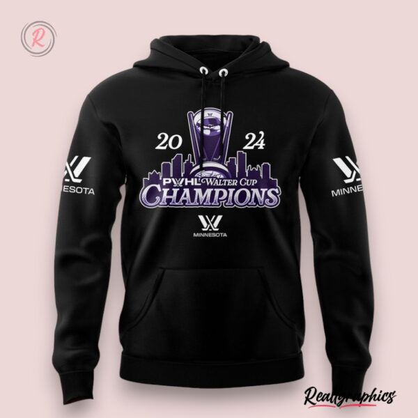 2024 pwhl walter cup champions minnesota hoodie black