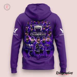 2024 pwhl walter cup champions minnesota hoodie purple