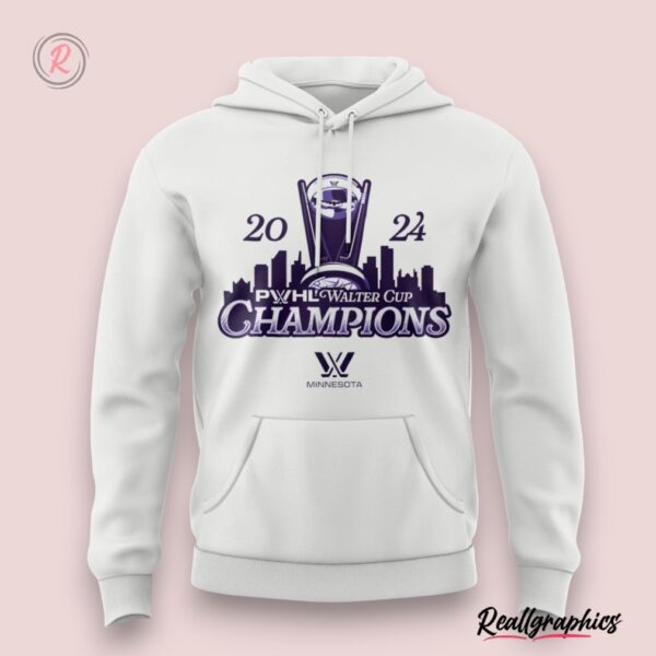 2024 pwhl walter cup champions minnesota hoodie white