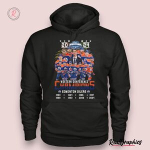 2024 western conference 8 time champions edmonton oilers unisex shirt