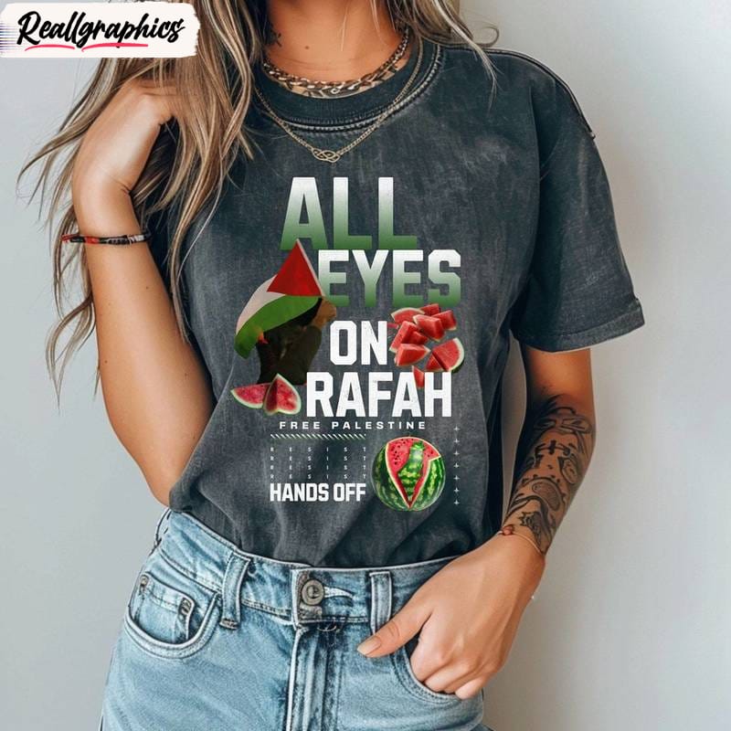 all eyes on rafah groovy shirt, modern free palestine crewneck long sleeve