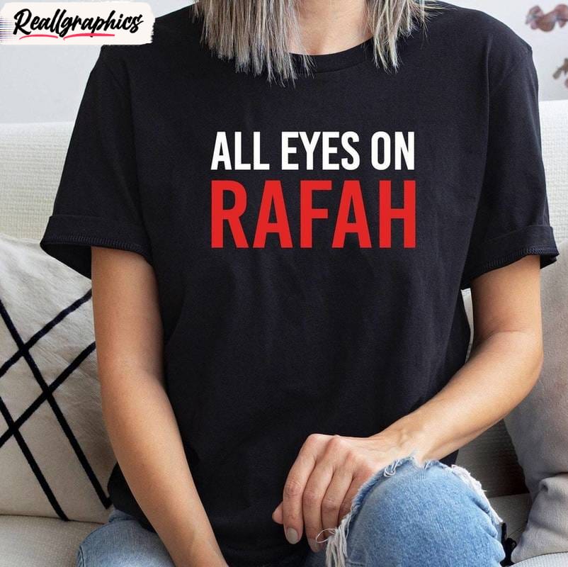 all eyes on rafah groovy shirt, stand with palestine unique crewneck long sleeve