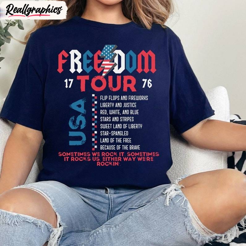 america tour comfort shirt, funny freedom crewneck long sleeve