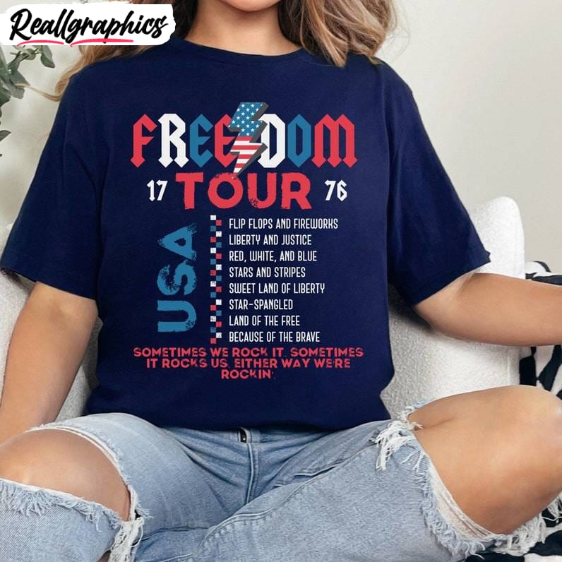 america tour shirt, freedom crewneck long sleeve