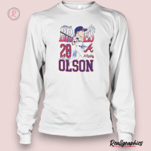 atlanta braves matt olson caricature baseball shirt