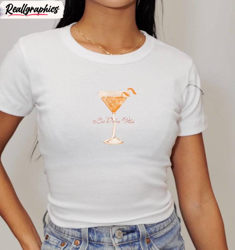 awesome cocktail martini sweatshirt , limited la dolce vita shirt crewneck