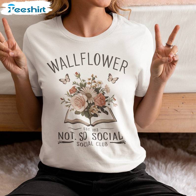 awesome wallflower not so social sweatshirt , trendy penelope and colin bridgerton unisex hoodie, sweatshirt