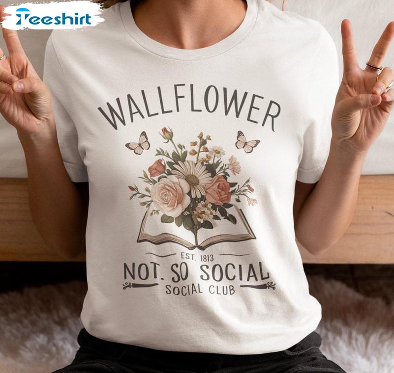 awesome wallflower not so social sweatshirt , trendy penelope and colin bridgerton unisex hoodie, sweatshirt