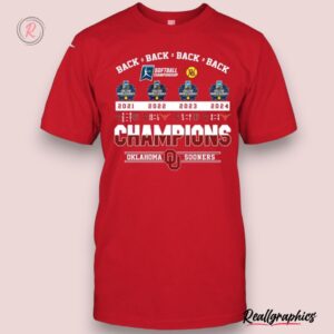 back to back to back to back softball championship oklahoma sooners unisex shirt