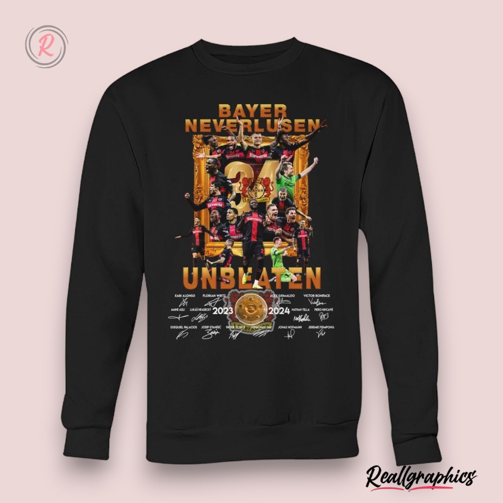 bayer neverlusen unbeaten 2023 2024 unisex shirt