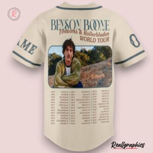 benson boone fireworks & rollerblades world tour custom baseball jersey shirt style