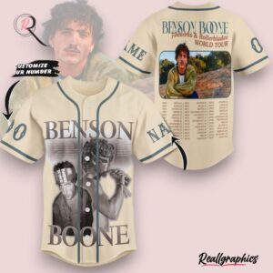 benson boone fireworks & rollerblades world tour custom baseball jersey shirt style