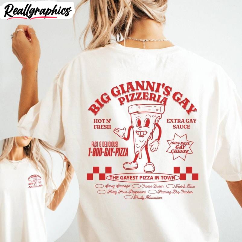 big gianni's gay pizzeria shirt , pride short sleeve crewneck