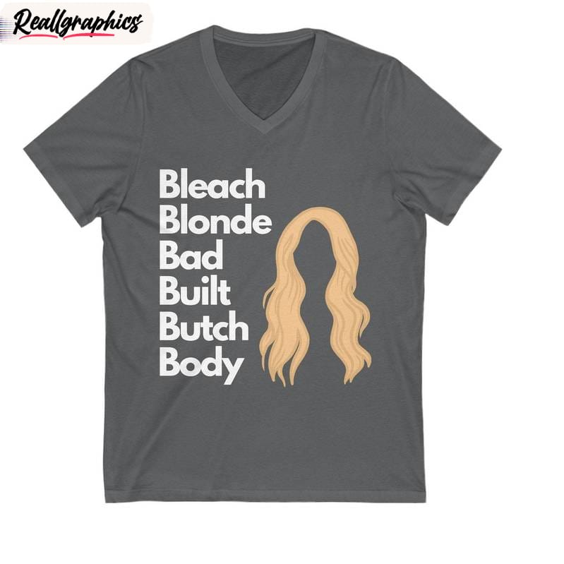 bleach blonde bad built butch body new rare shirt, yellow hair inspired tee tops hoodie