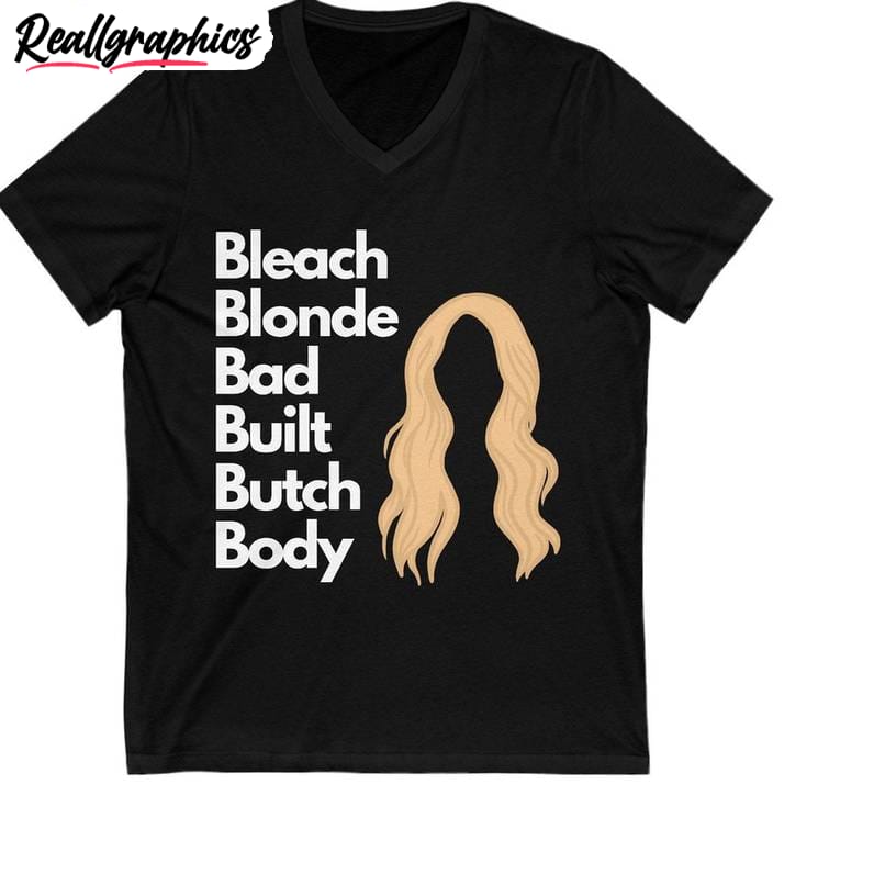 bleach blonde bad built butch body shirt, yellow hair inspired tee tops hoodie