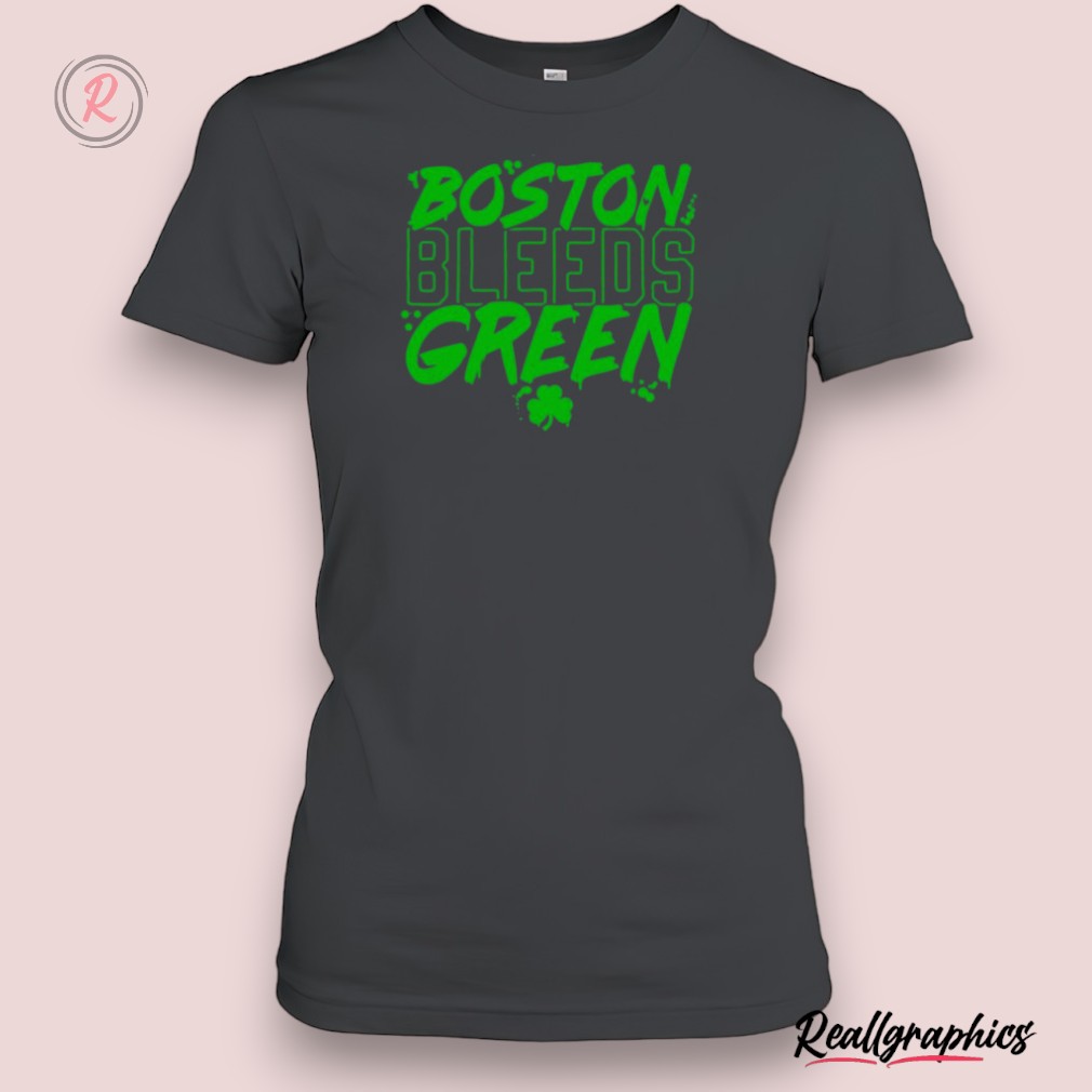 boston bleeds green celtics basketball shirt