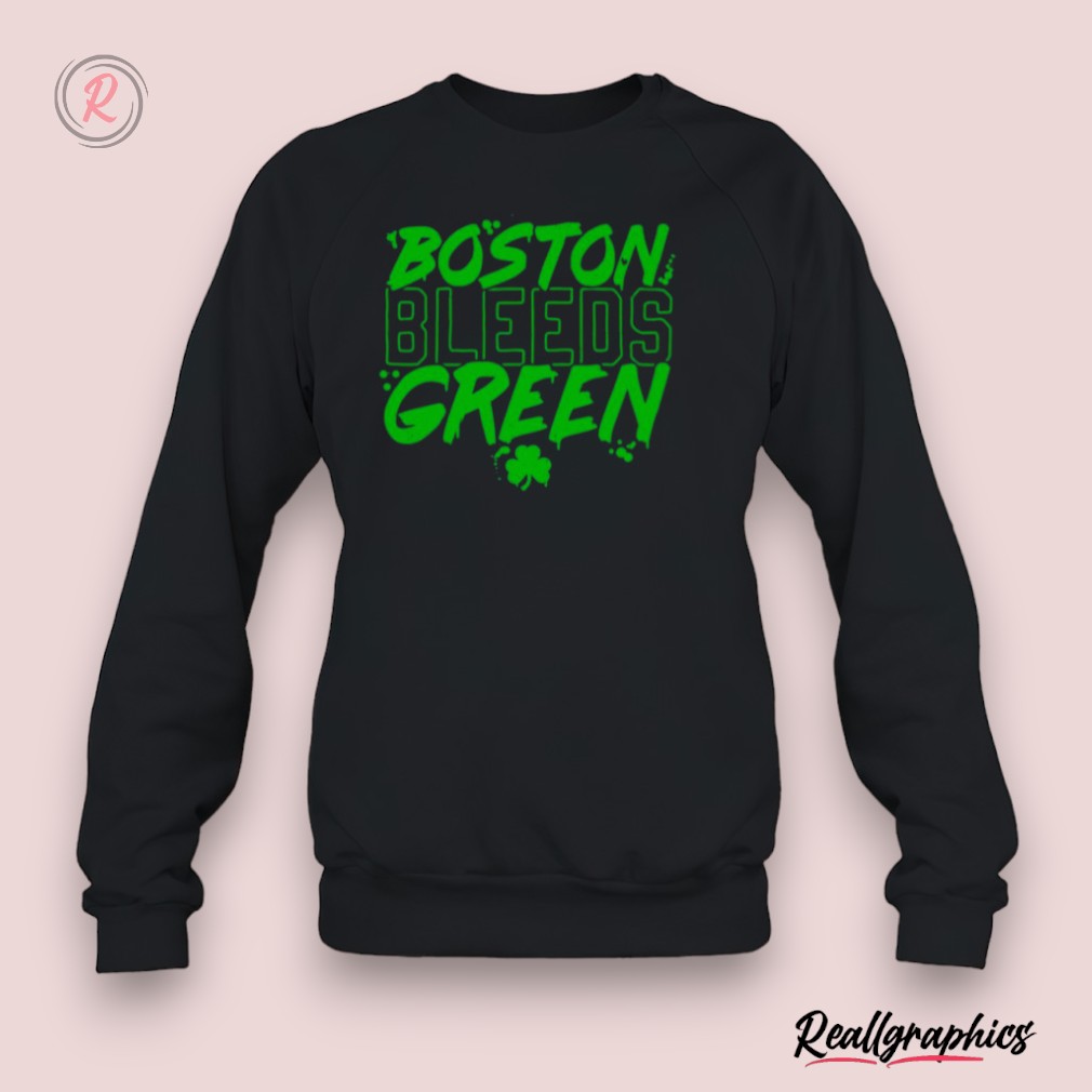 boston bleeds green celtics basketball shirt