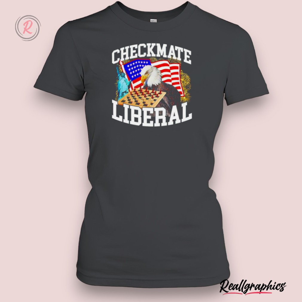 checkmate liberal american eagle chessboard shirt