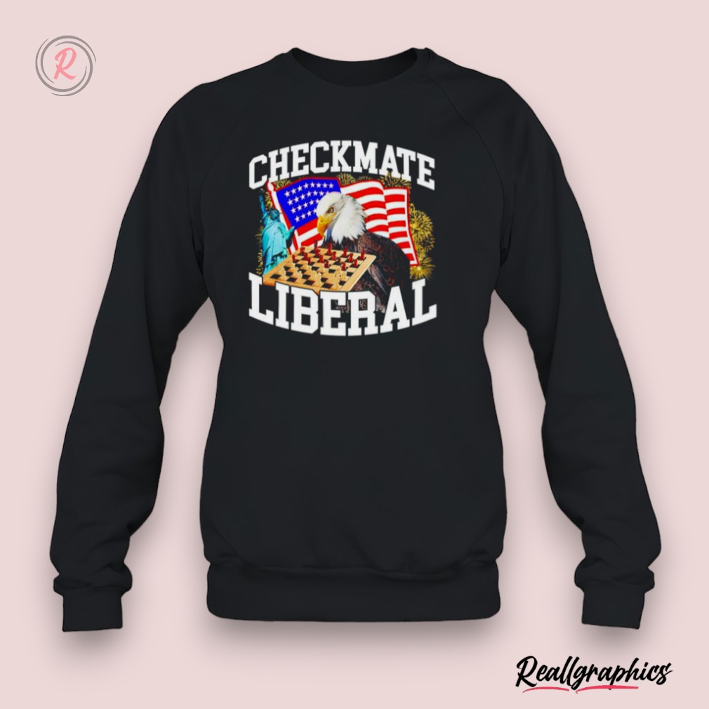 checkmate liberal american eagle chessboard shirt