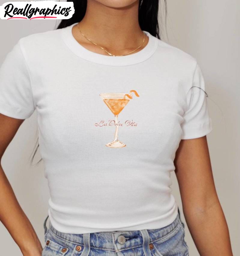 cocktail martini sweatshirt , la dolce vita shirt crewneck