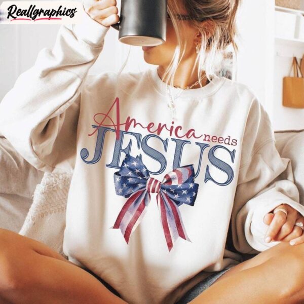 coquette bow watercolor short sleeve , vintage america needs jesus shirt tank top