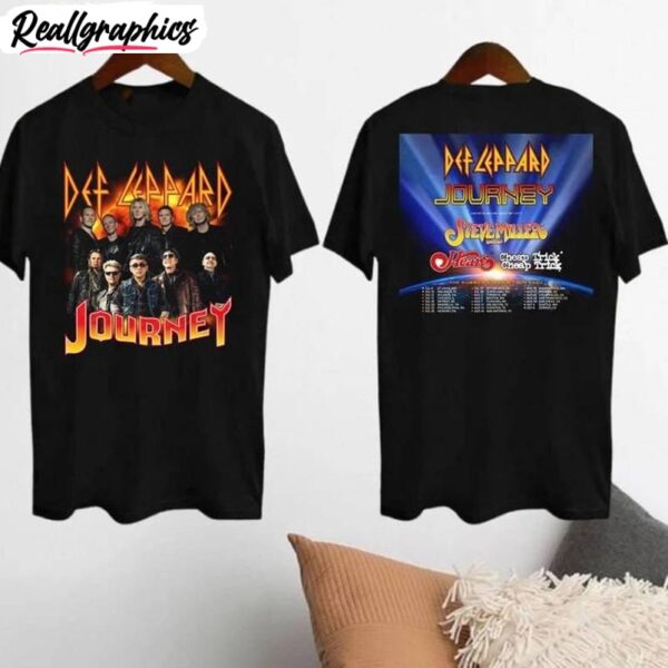 def leppard tour shirt, journey band tour short sleeve tee tops