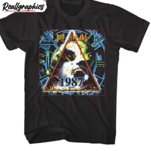 def leppard tour shirt, metal rock band album short sleeve sweater