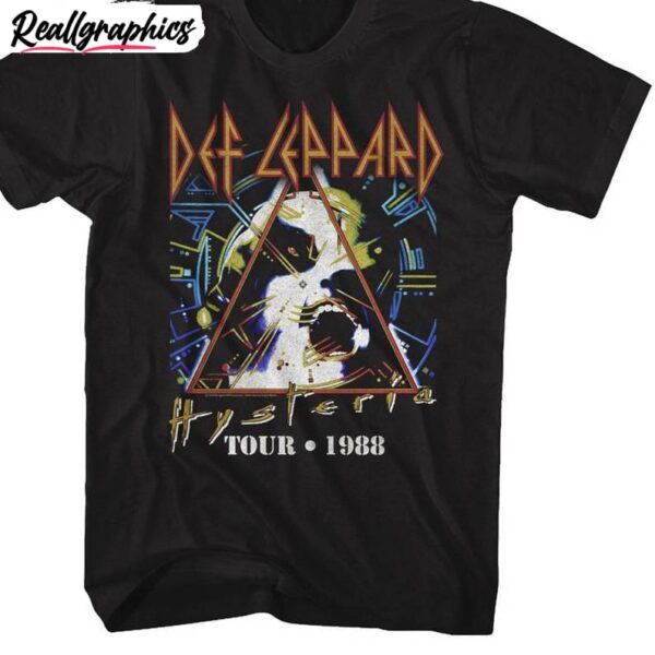 def leppard tour shirt, unique 1988 rock and roll music long sleeve sweater