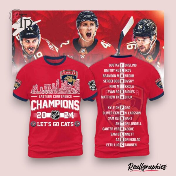 eastern conference champions 2024 florida panthers let's go cats hoodie red