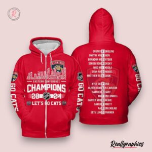 eastern conference champions 2024 florida panthers let's go cats hoodie red