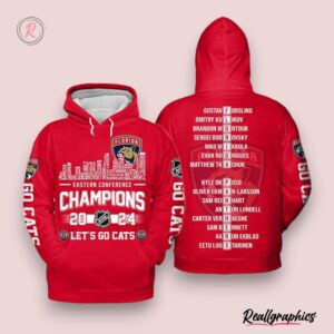 eastern conference champions 2024 florida panthers let's go cats hoodie red