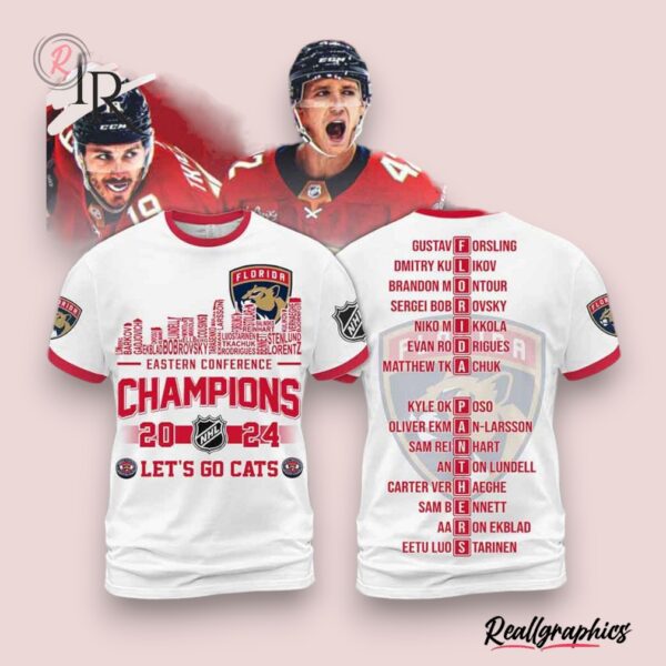 eastern conference champions 2024 florida panthers let's go cats hoodie white