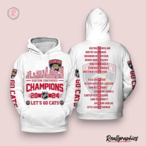 eastern conference champions 2024 florida panthers let's go cats hoodie white