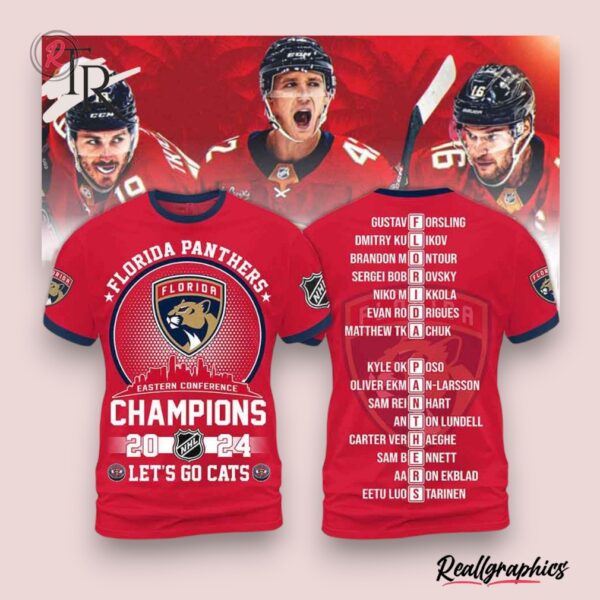 florida panthers eastern conference champions 2024 let's go cats hoodie red