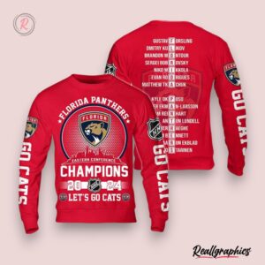 florida panthers eastern conference champions 2024 let's go cats hoodie red