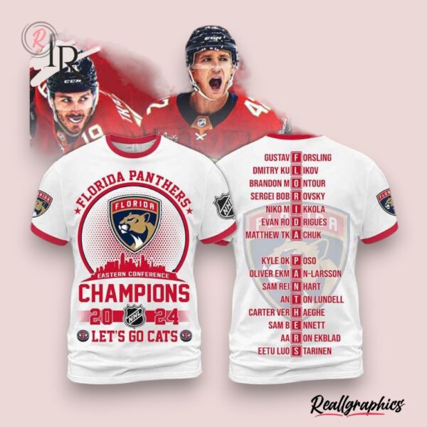 florida panthers eastern conference champions 2024 let's go cats hoodie white