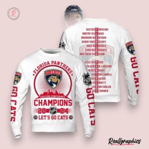 florida panthers eastern conference champions 2024 let's go cats hoodie white