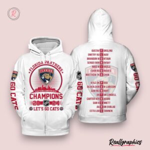 florida panthers eastern conference champions 2024 let's go cats hoodie white