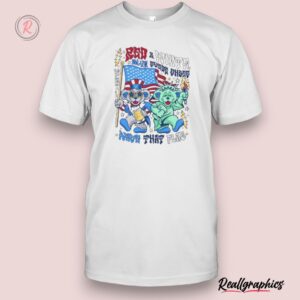 grateful dead red & white blue suede shoes wave that flag unisex shirt