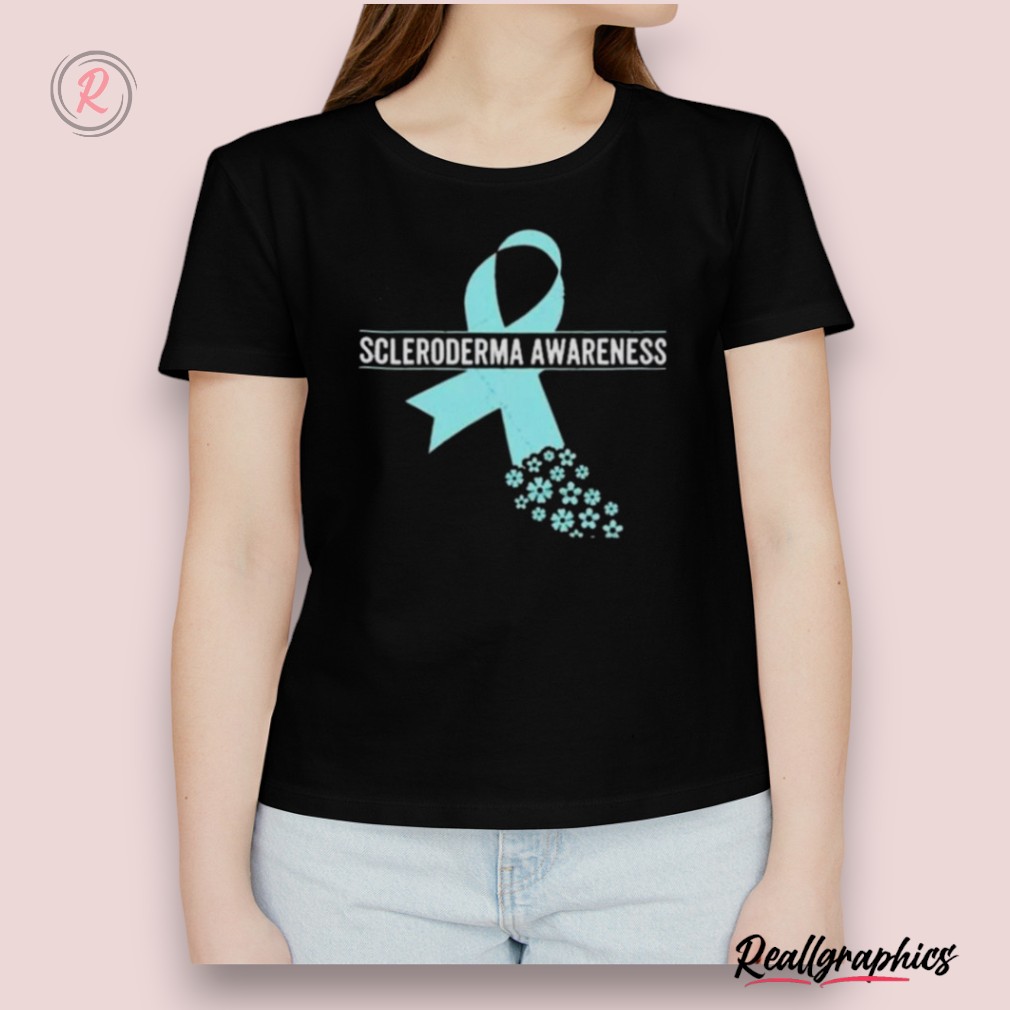 i wear teal great scleroderma awareness shirt