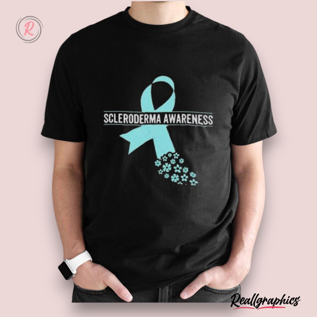 i wear teal great scleroderma awareness shirt