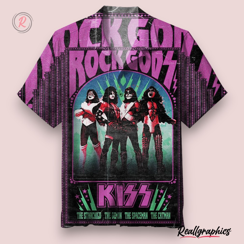 kiss neon hawaiian shirt