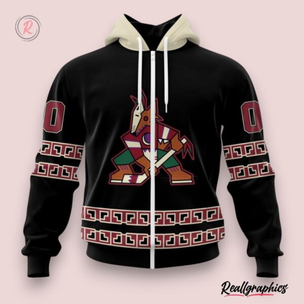 nhl arizona coyotes special blackout design hoodie